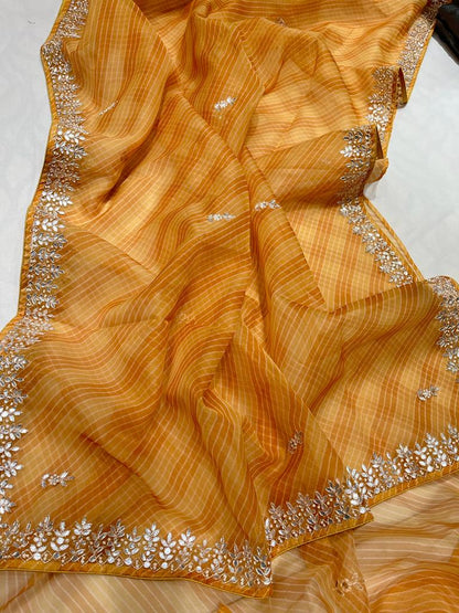 Lehariya gottappati organza saree
