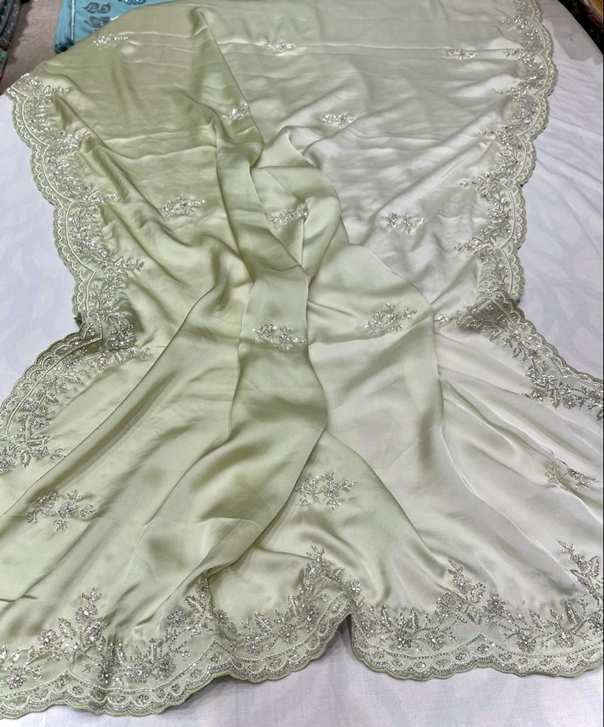 Satin shaded partywear saree