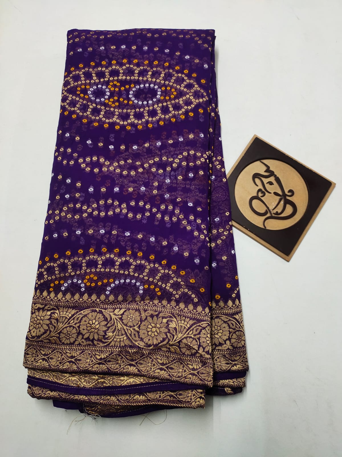 Bandhani banarsi gorgette saree