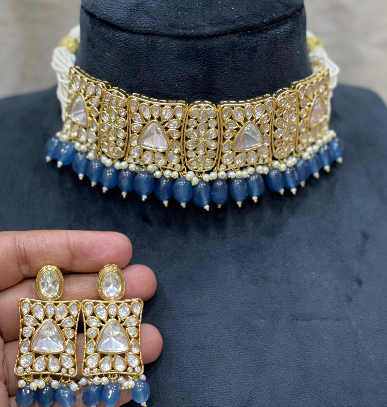 Kamaksha polki Kundan choker set