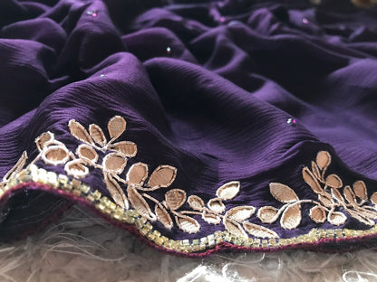 Purple vogue partywear saree