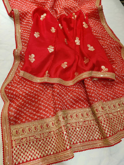 Noori bandhej organza saree