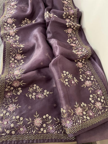 Ramisha organza wedding saree
