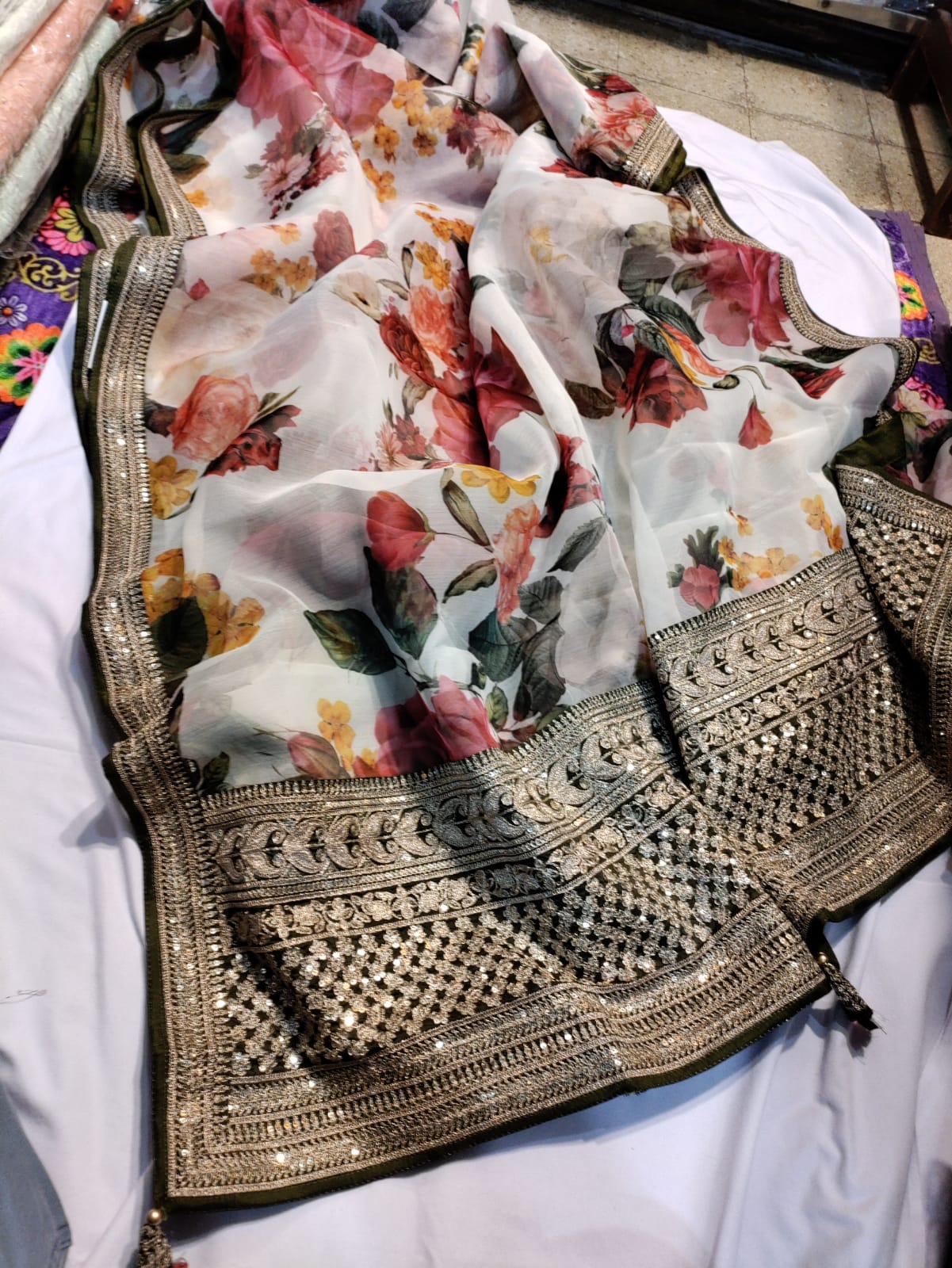 Kivini organza printed saree