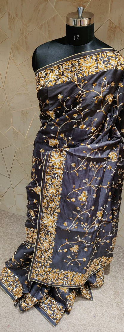 Parsi inspired Tussar saree/beautiful saree