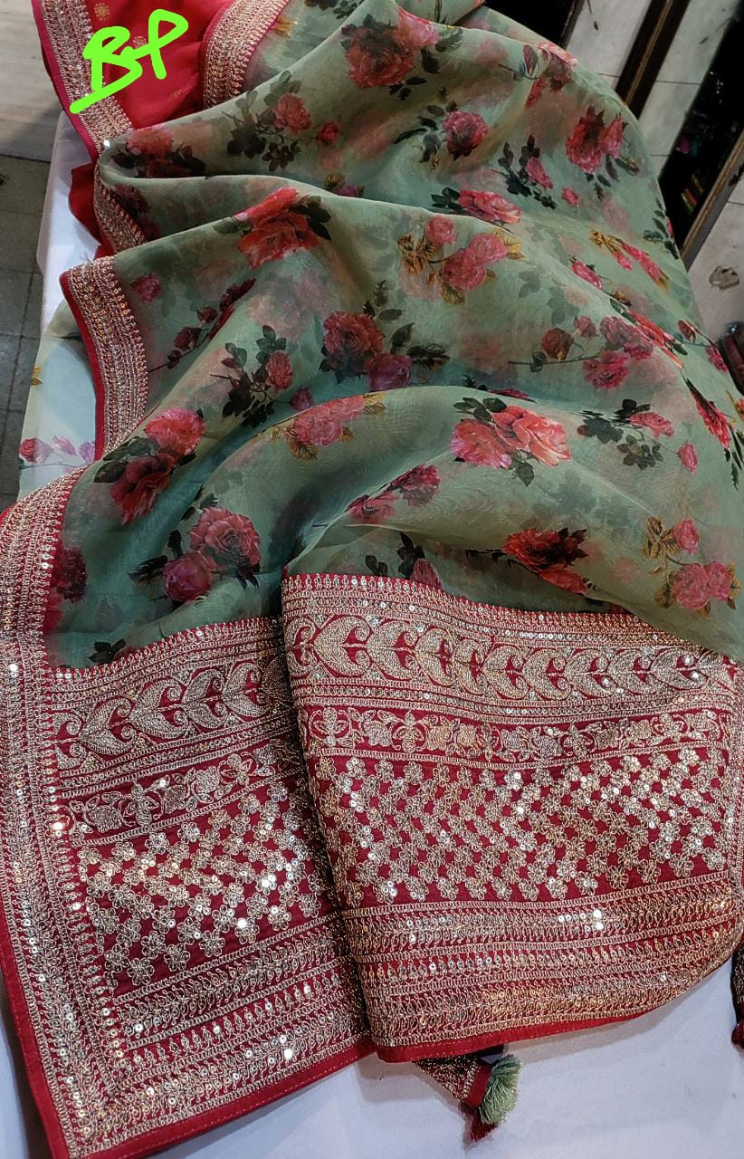 Digital floral printed sares
