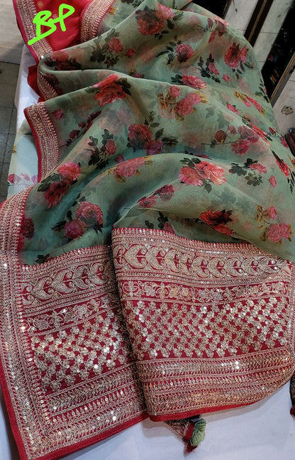 Digital floral printed sares
