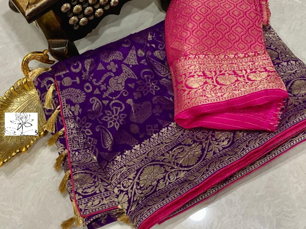 Kiasha banarsi gorgette saree