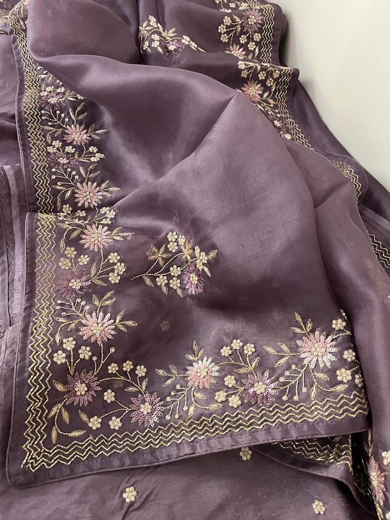 Ramisha organza wedding saree