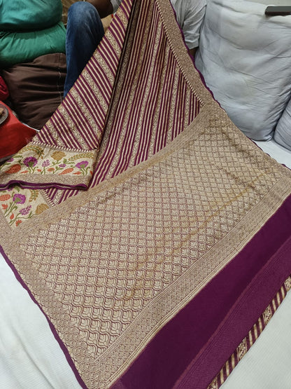 Maheera gorgette banarsi saree