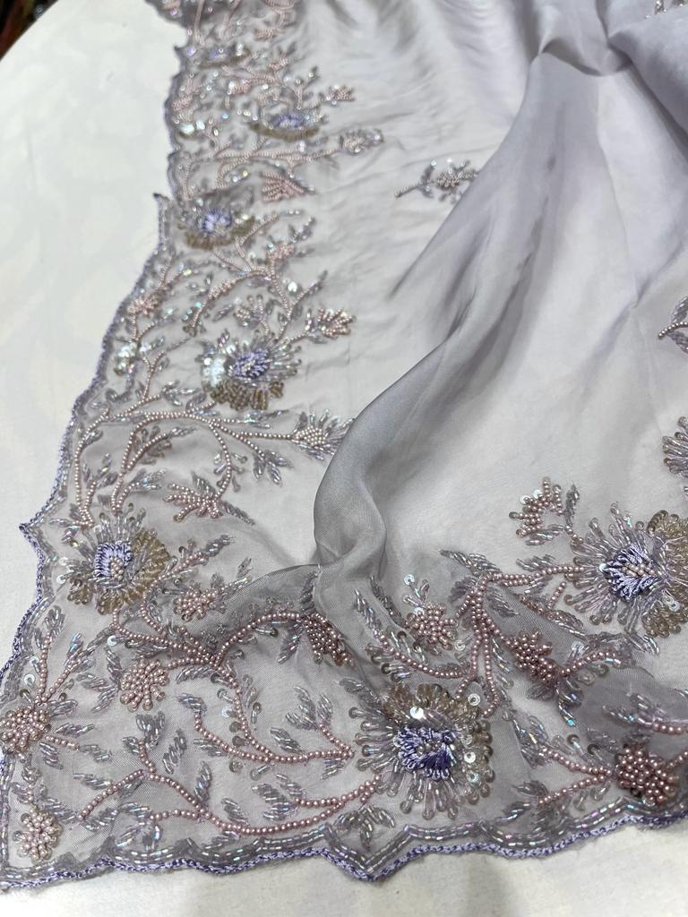 Alicia organza embroidered saree