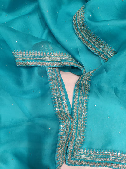 Kiwi organza sequence saree Indian sarees blouse women sari blouse