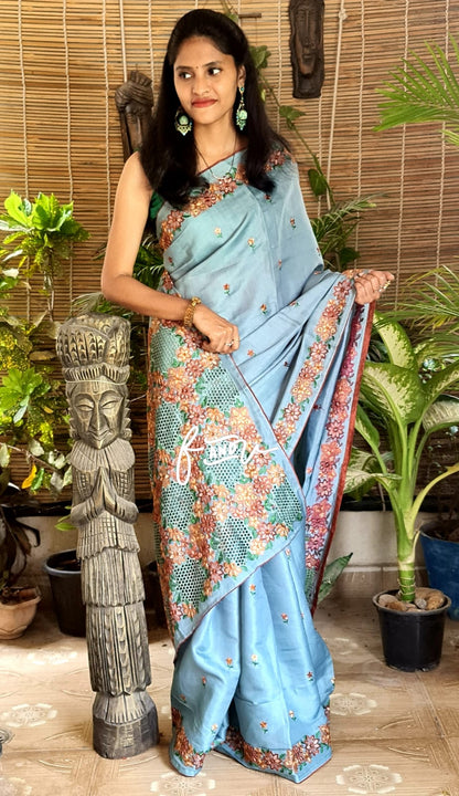 Soft tussar silk saree