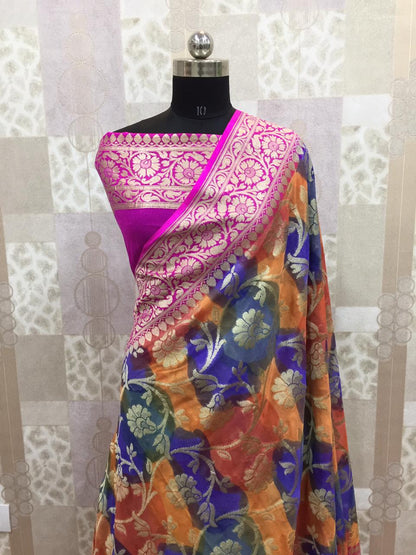 Ranisa khaddi gorgette saree