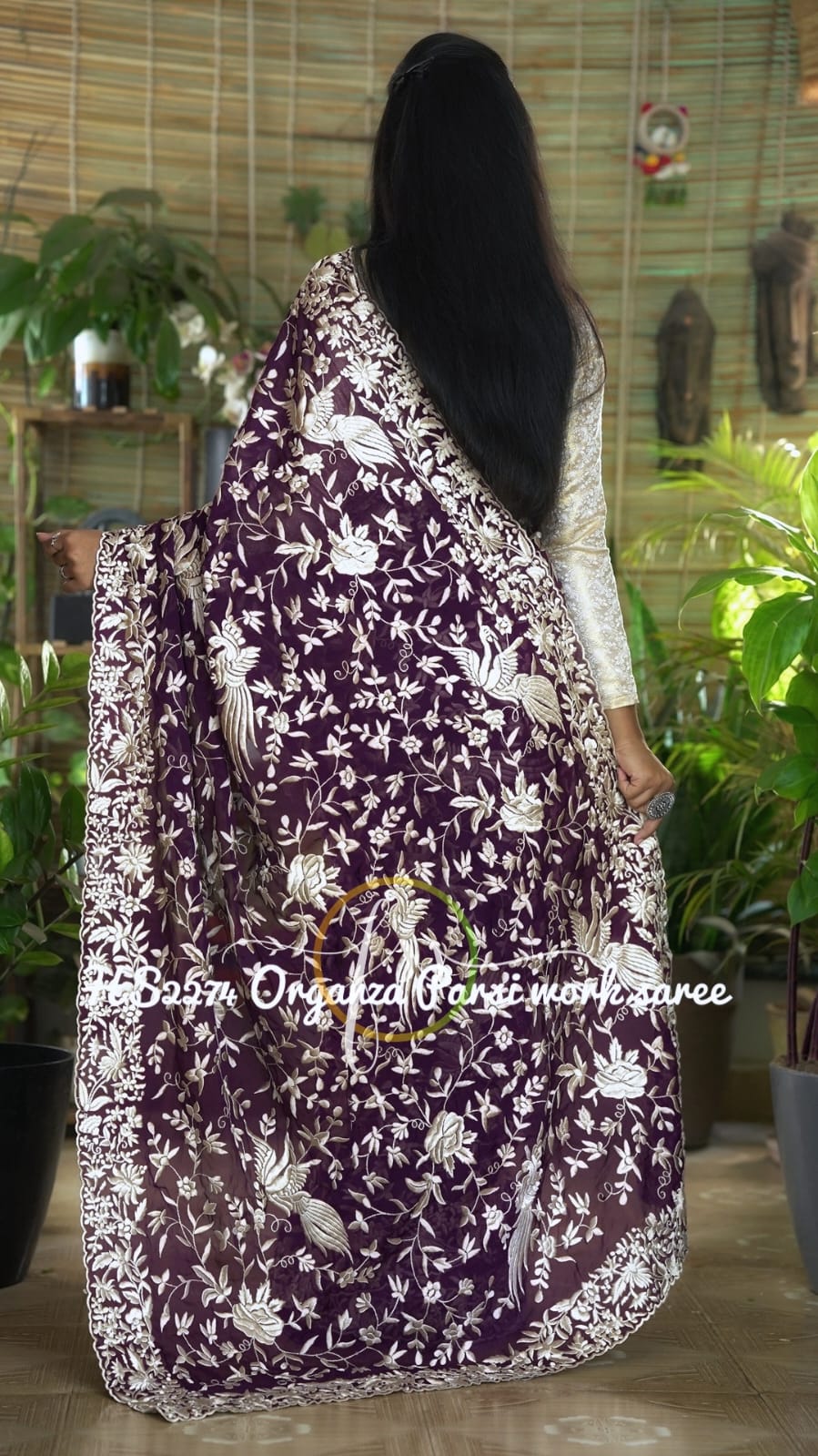 Derby Parsi inspired embroidery saree