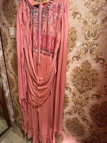 Pinalha peach indowestern dress