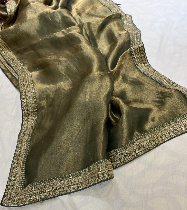 Kanjeevaram inspired tissue organza saree