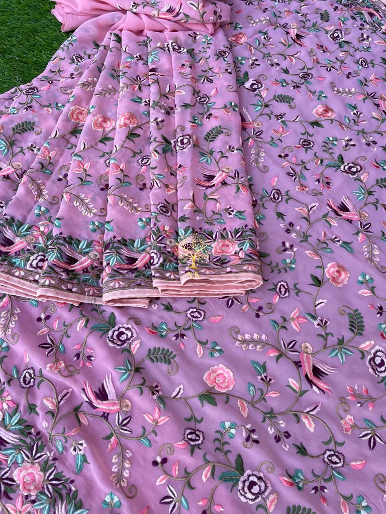 Floral  Parsi inspired saree