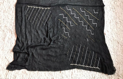 Black chi non crepe saree