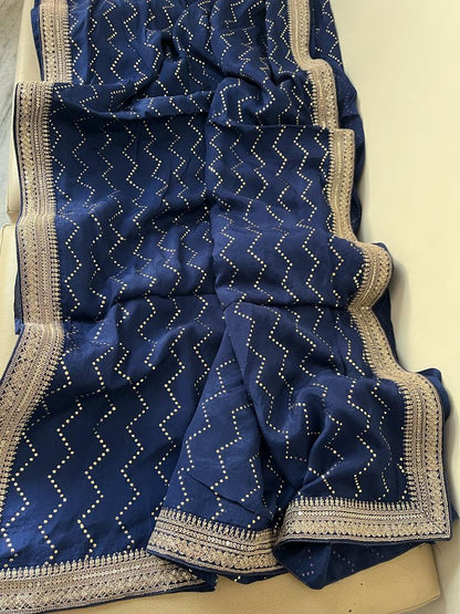 Yanisha gorgette Mukesh saree