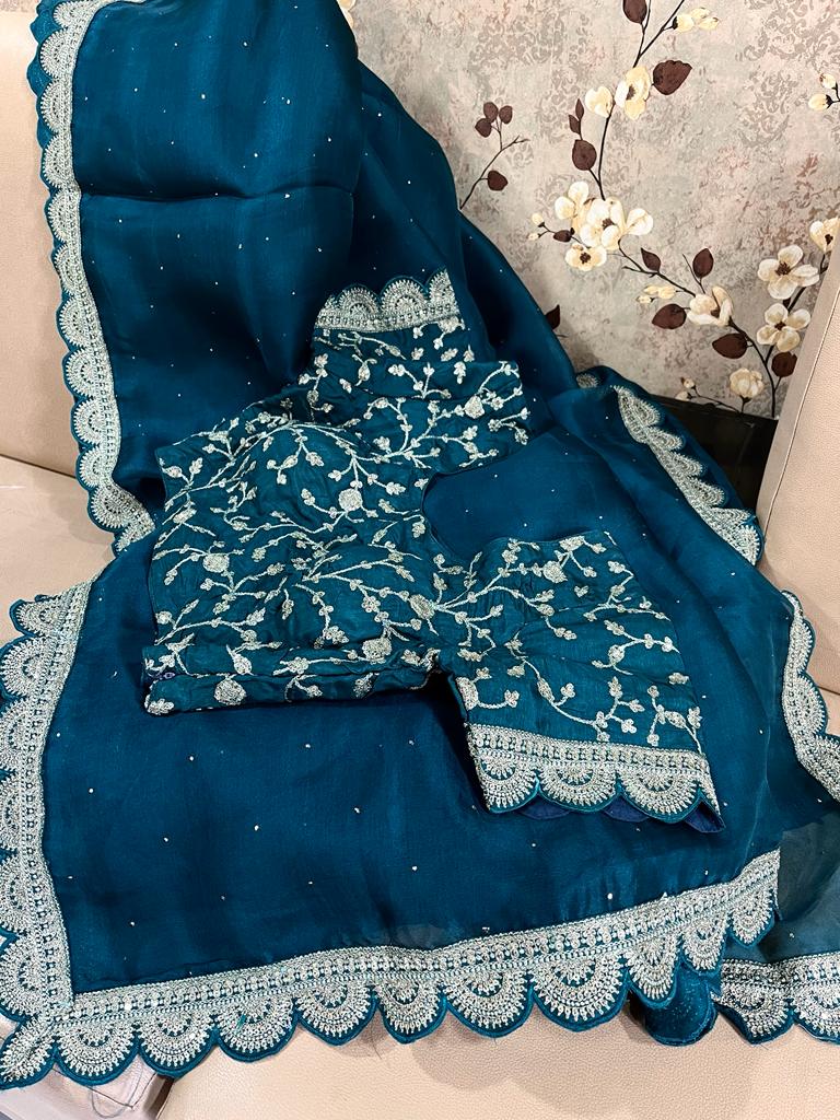 Maisha organza saree Indian sari blouse