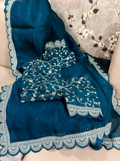 Maisha organza saree Indian sari blouse