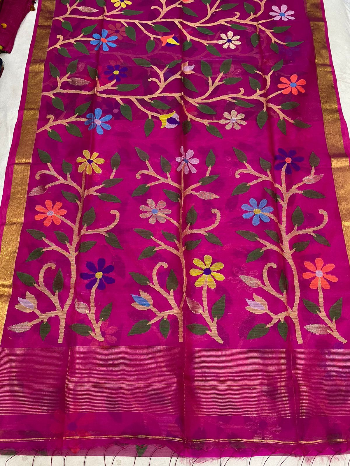 Lavika Muslin jamdani saree