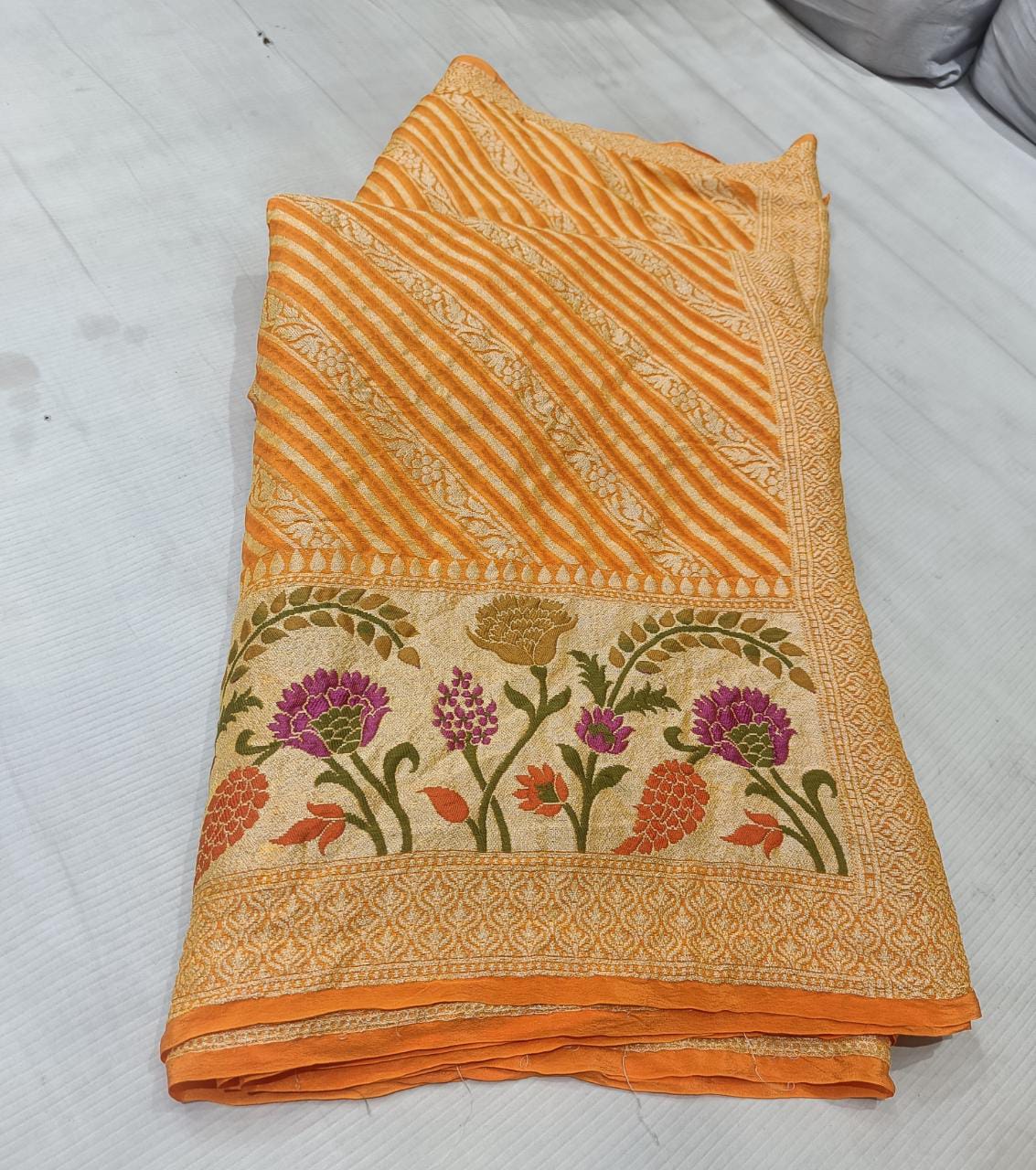 Maheera gorgette banarsi saree