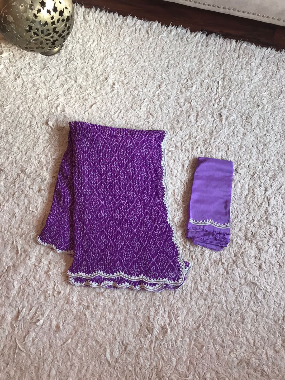 Purple bandhej saree