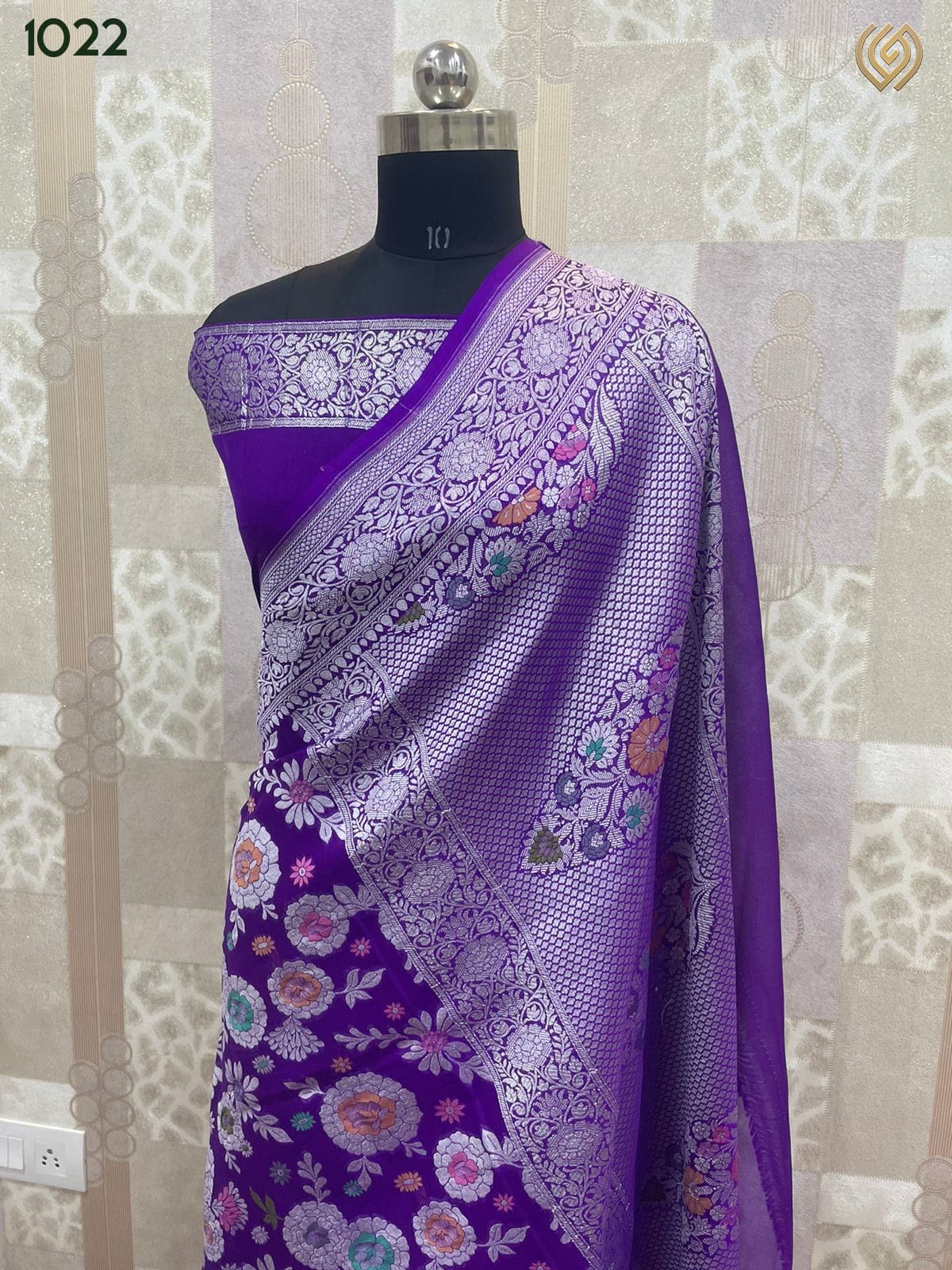 Purple tifli jangla saree