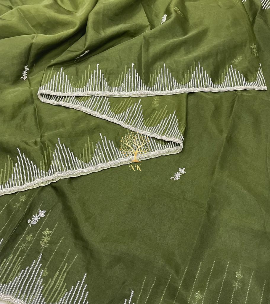 Organza flowy saree