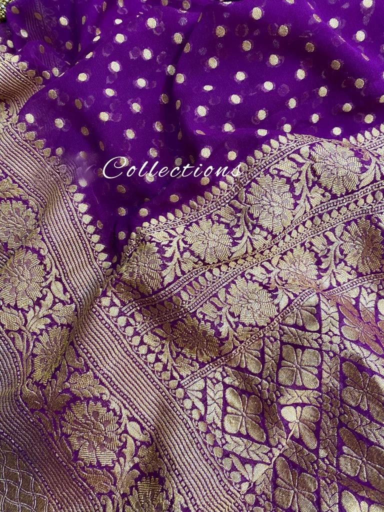 Kavish Banarsi khaddi gorgette saree
