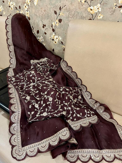 Maisha organza saree Indian sari blouse