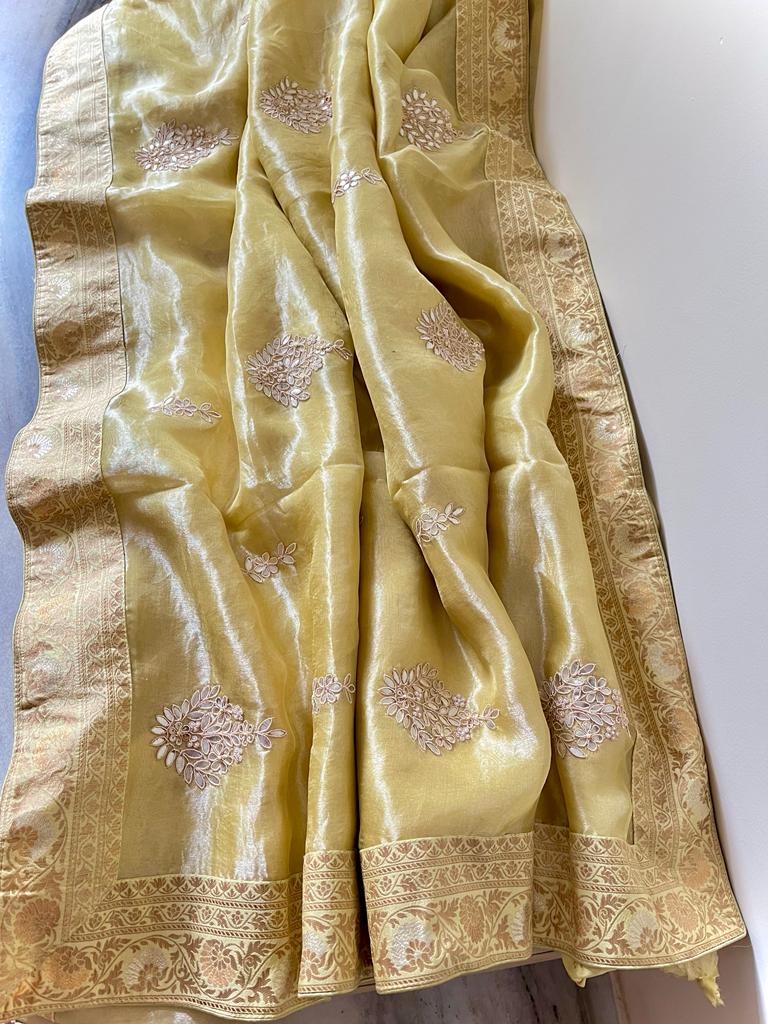 Kalki inspired tissue organza saree