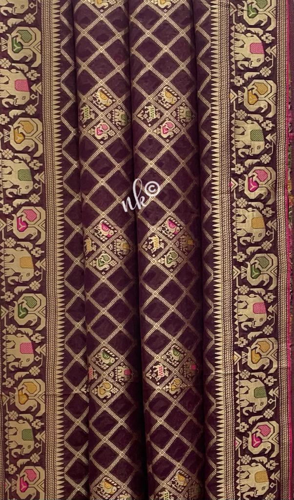 Yanshi khaddi gorgette saree