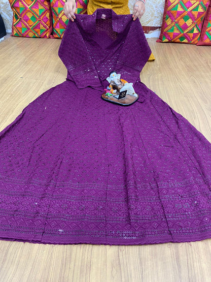 Chikankari Anarkali kurta