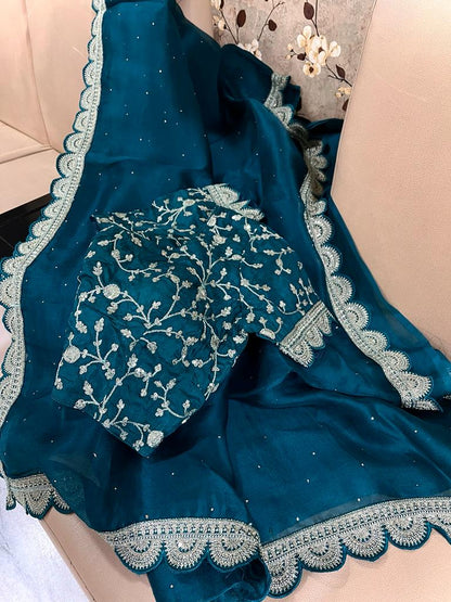 Maisha organza saree Indian sari blouse