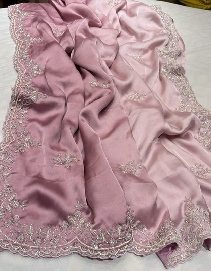 Satin shaded partywear saree