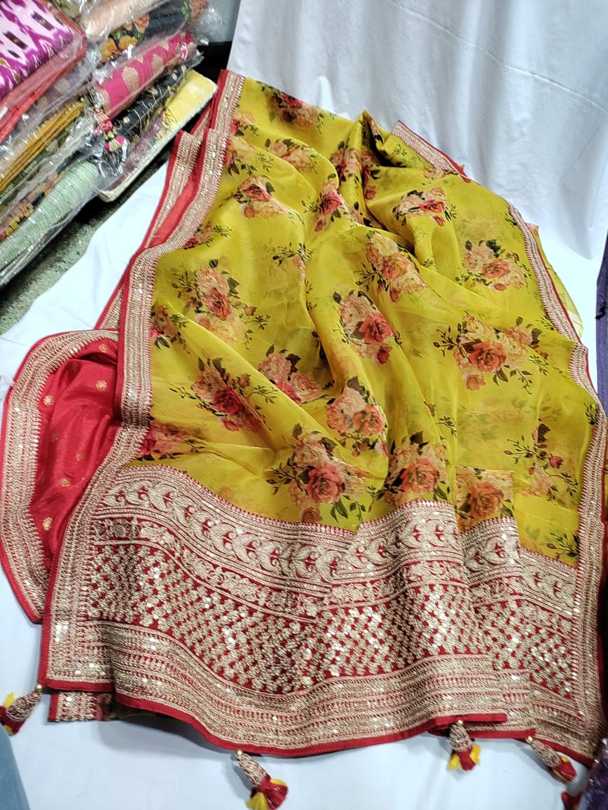 Digital floral printed sares