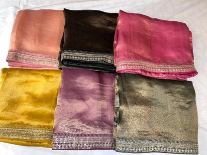 Kanjeevaram inspired tissue organza saree