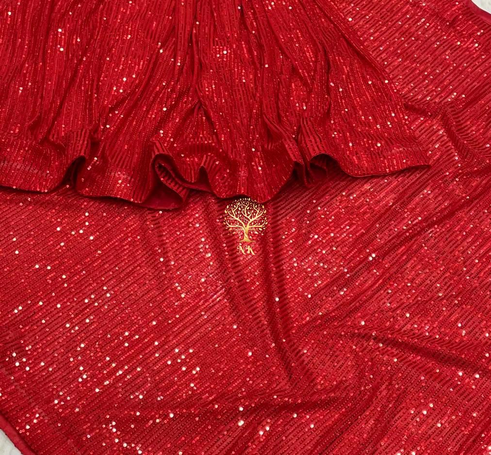 Elegant styled sequins saree