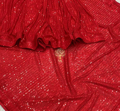 Elegant styled sequins saree