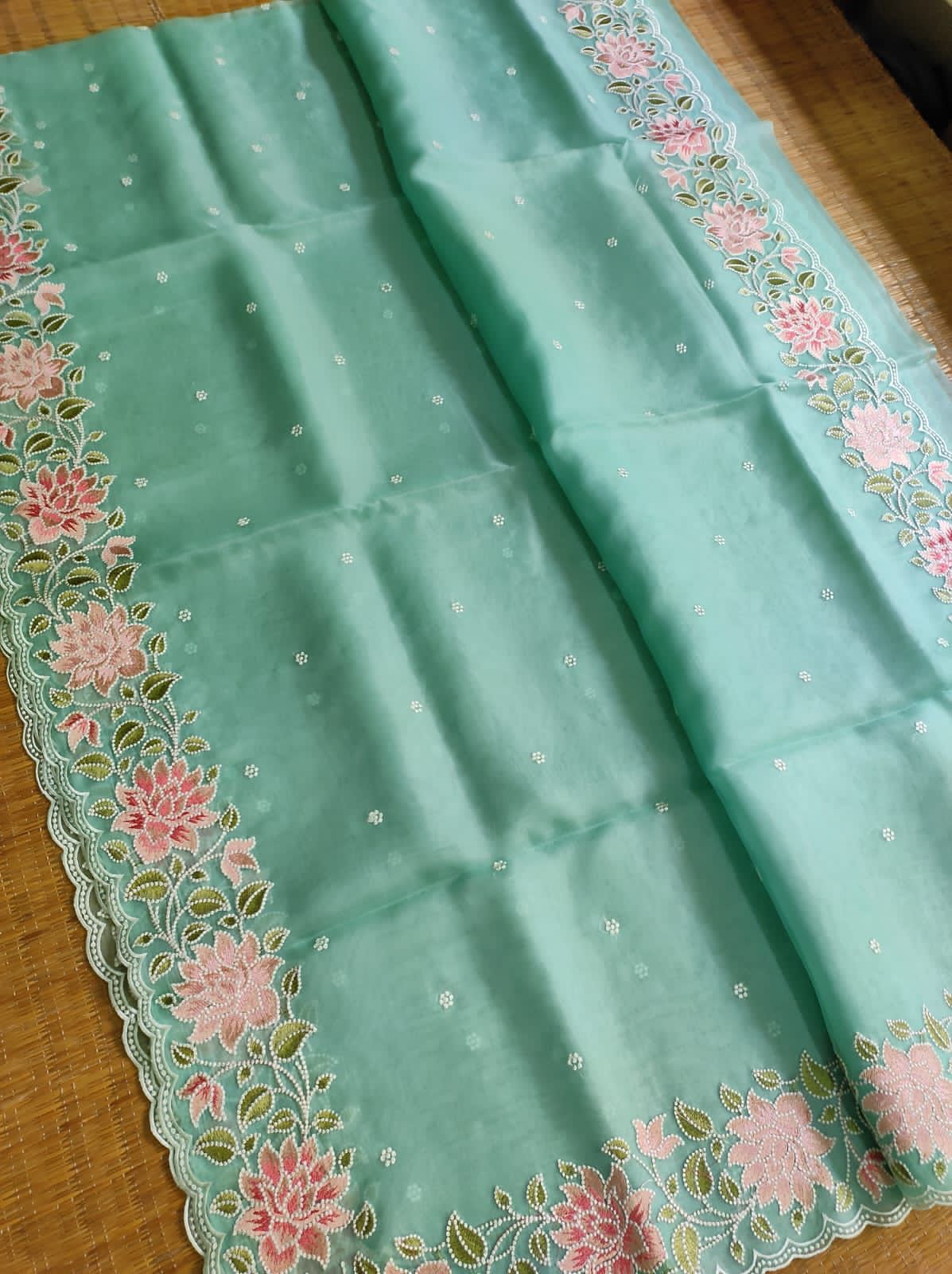 Floral organza silk saree