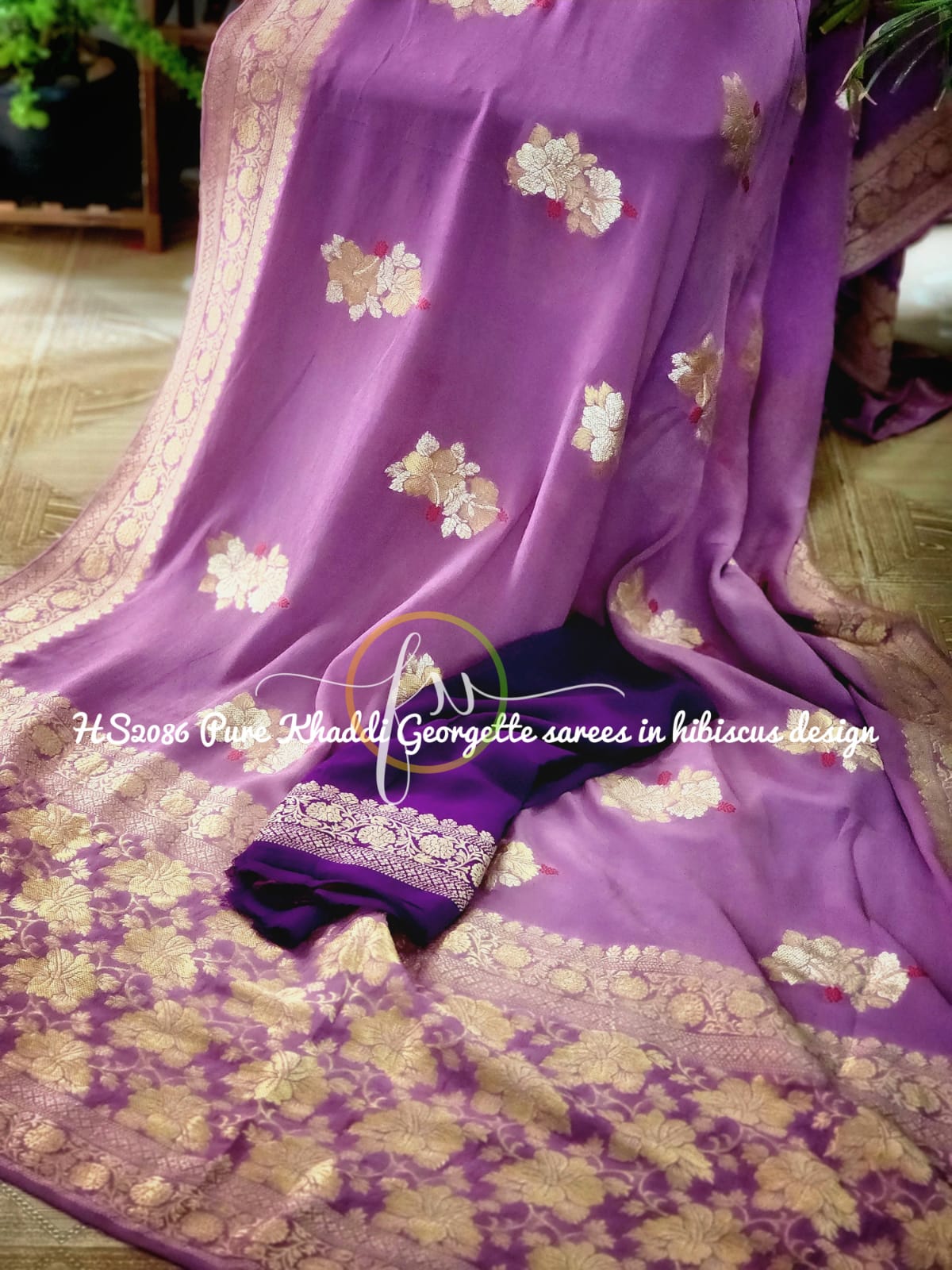 Raazvi khaddi Banarsi Meenakari saree