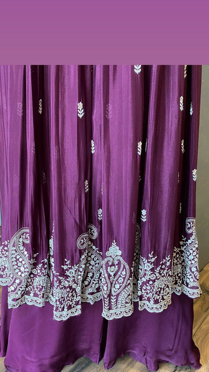 Wine long kurta dress
