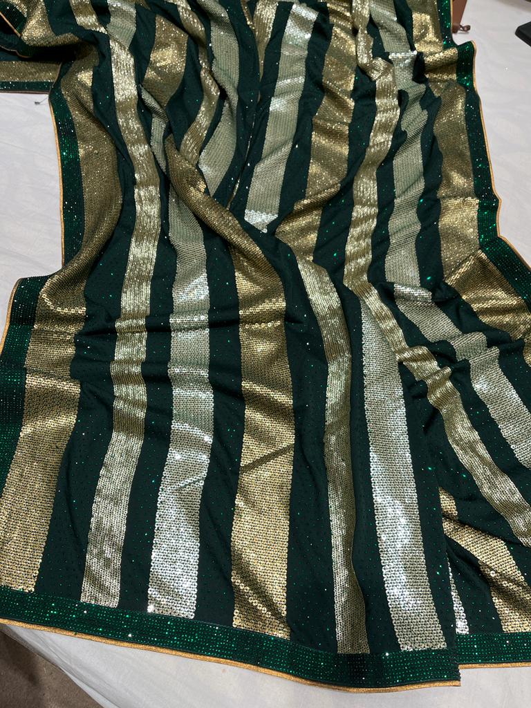 Juan crepe sequence saree