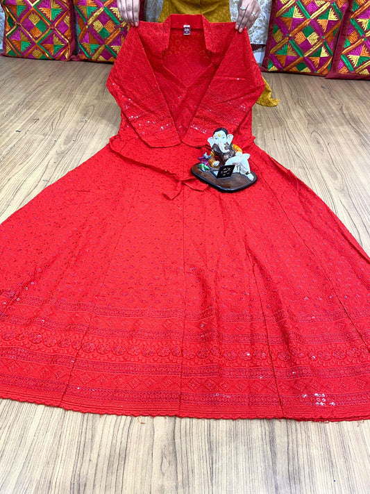 Chikankari Anarkali kurta