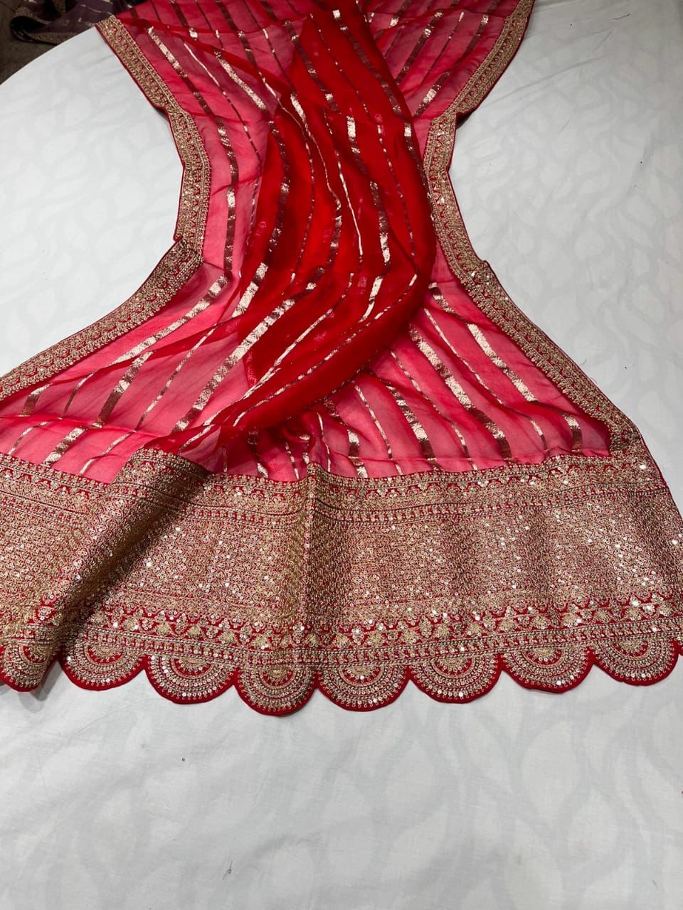 Arvenia striped organza saree