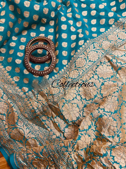 Firoza Banarsi weaved handloom saree