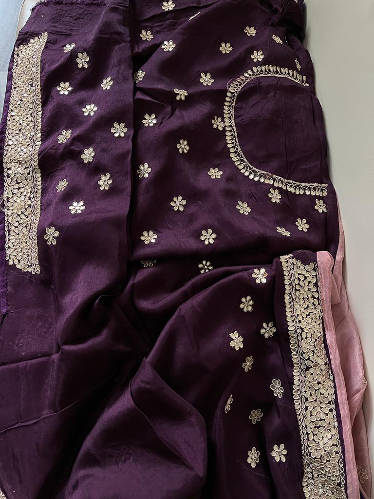 Zanelia tissue zardosi saree